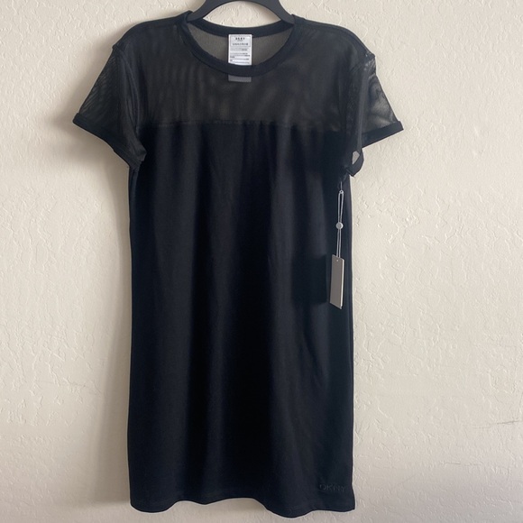 DKNY Womens Sport Mesh-Blocked T-Shirt Dress S NWT - Picture 3 of 8